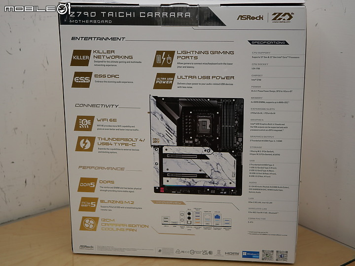 開箱 Z790 Taichi Carrara 卡拉拉大理石潑墨風