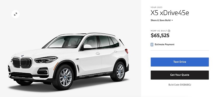 在美國, BMW X5 xDrive45e比Tesla Model Y便宜