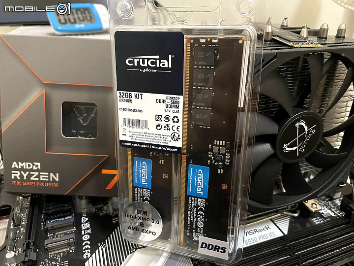點我看大圖 支援雙平台低電壓Crucial DDR5-5600 32GB kit低電壓, 輕鬆直上 6200!!
