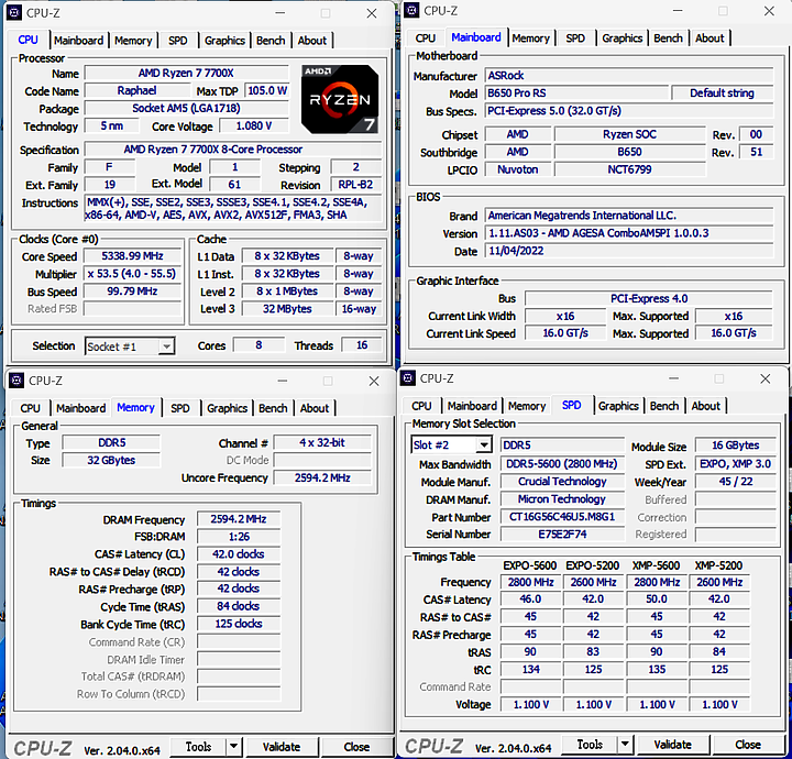 點我看大圖 支援雙平台低電壓Crucial DDR5-5600 32GB kit低電壓, 輕鬆直上 6200!!