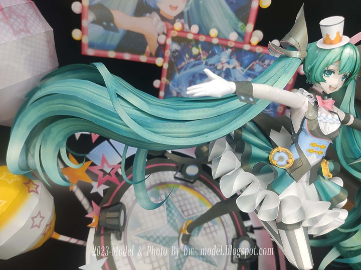 點我看大圖 VOCALOID 初音未來(魔法未來2019 Ver.) 紙模型 製作 Paper Craft ペーパークラフト