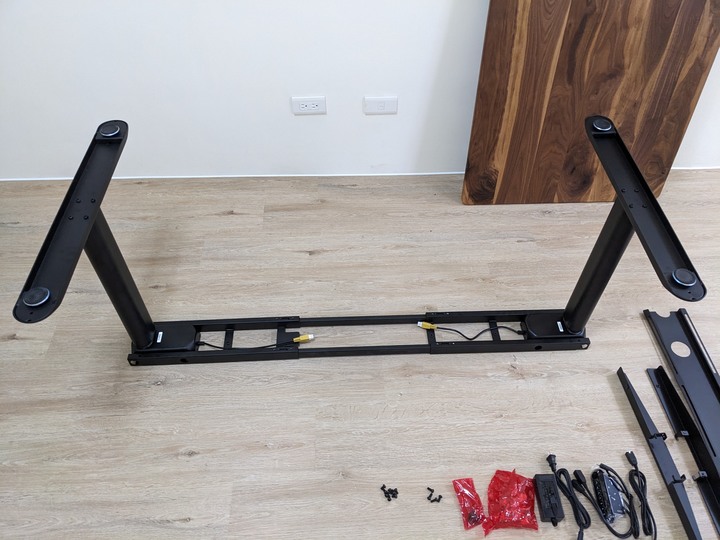 DIY組裝原木桌板電腦升降桌