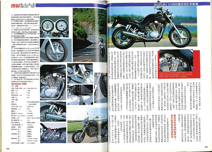 SUZUKI VX800 1990年底報導