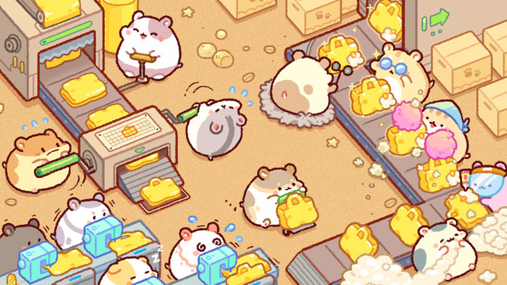 《倉鼠袋工廠:大亨》 2月27日 通知上架 Hamster Factory Tycoon 可愛倉鼠的流水線工廠遊戲 | 配置可愛療愈倉鼠們 製作各種包包 托特包、單肩包、手拿包、背包
