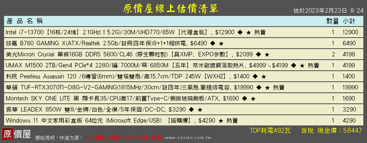 想請問50-60k電腦這樣配可以嗎?