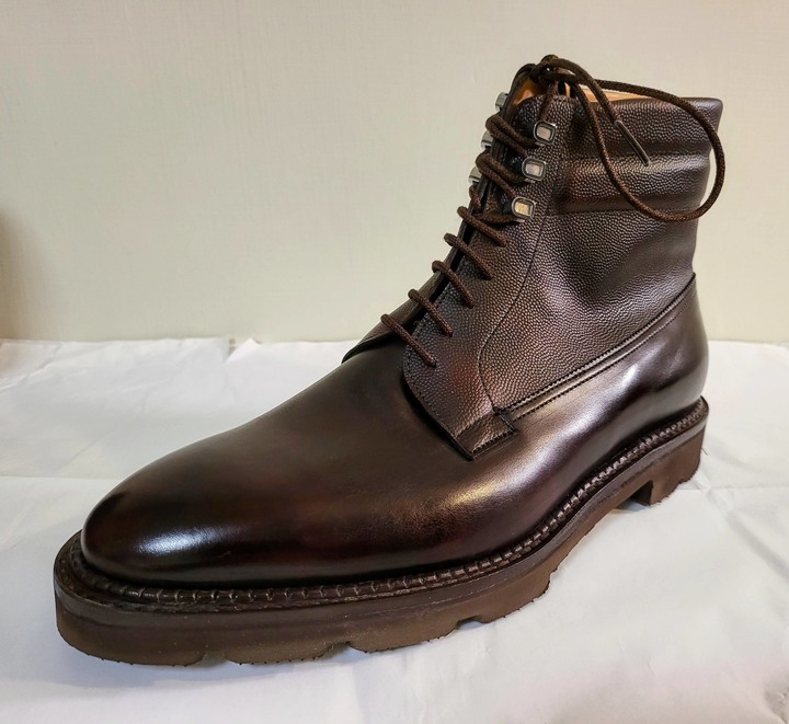 John Lobb Alder, Balmoral Derby Boots in Musuem Leather