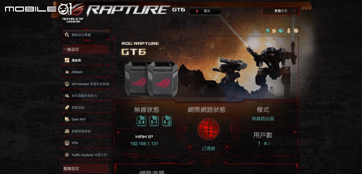 ROG Rapture GT6 電競 Mesh 無線分享器開箱試用 以炫目造型以及遊戲特化功能提供大範圍網路覆蓋
