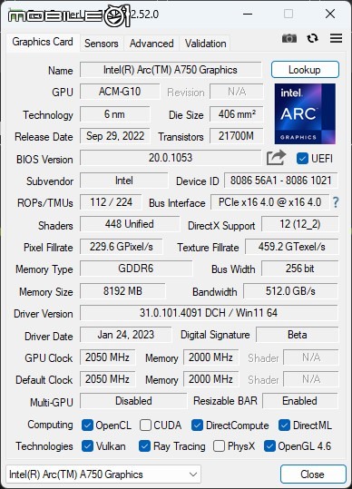 Intel ARC A750 Limited Edition 公版顯示卡開箱實測 規格面上的 1080p 甜品卡