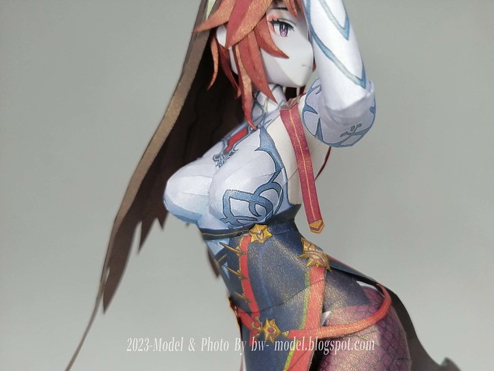 點我看大圖 原神 棘冠恩典 羅莎莉亞 紙模型 詳細製做過程 Genshin Impact Paper Craft