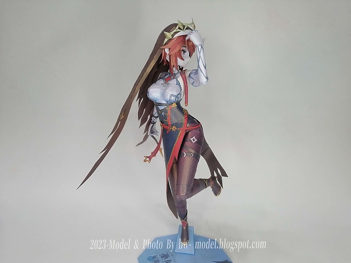點我看大圖 原神 棘冠恩典 羅莎莉亞 紙模型 詳細製做過程 Genshin Impact Paper Craft