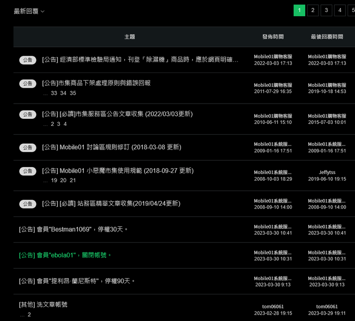 弔詭的ebola01,帳號公告關閉卻可繼續發文