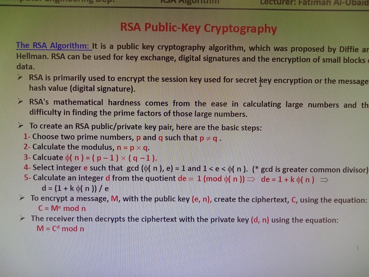 請問 RSA public private key 背後的數學邏輯，謝謝
