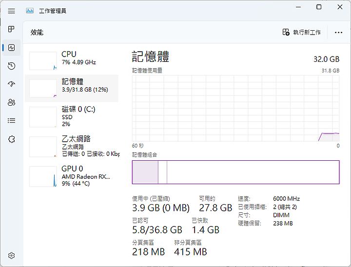 開箱 T-Force Vulcan D5-5200 OC @ 6000 CL30 測試