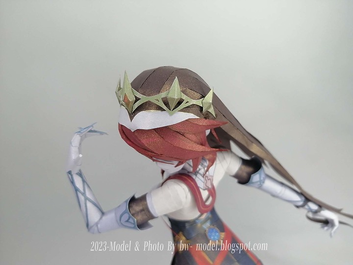 點我看大圖 原神 棘冠恩典 羅莎莉亞 紙模型 詳細製做過程 Genshin Impact Paper Craft