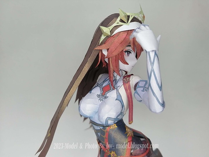點我看大圖 原神 棘冠恩典 羅莎莉亞 紙模型 詳細製做過程 Genshin Impact Paper Craft