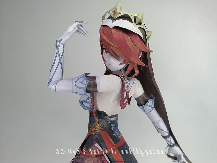 點我看大圖 原神 棘冠恩典 羅莎莉亞 紙模型 詳細製做過程 Genshin Impact Paper Craft