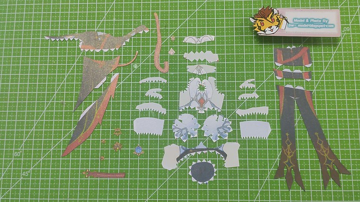 點我看大圖 原神 棘冠恩典 羅莎莉亞 紙模型 詳細製做過程 Genshin Impact Paper Craft