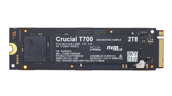 搶先體驗單條 12GB/s 的怪物，Micron Crucial T700 2TB，PCIe Gen5 x4 SSD