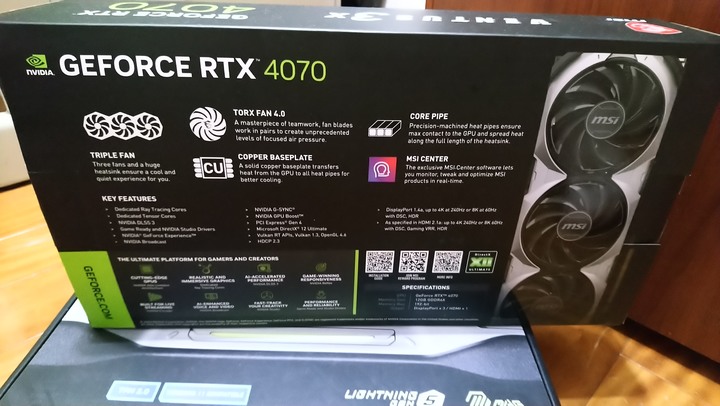 電腦組裝FINAL零件: MSI RTX 4070 VENTUS 3X 12G OC