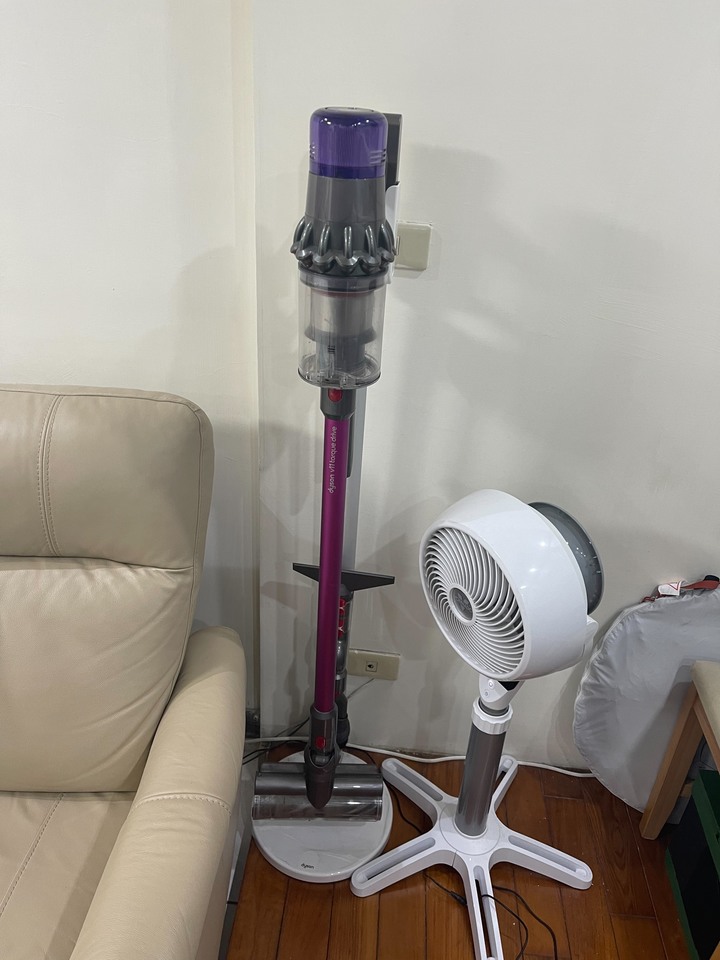 點我看大圖 Dyson +好事多抹布+迪卡儂護膝 VS 小狗吸塵器