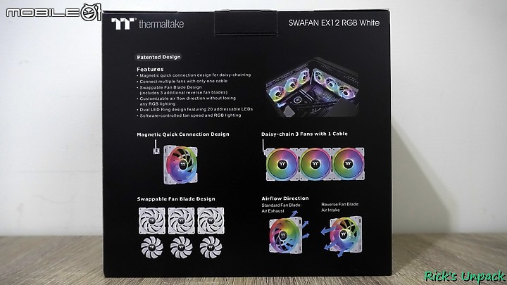 點我看大圖 【開箱】靠磁力串接的風扇?! | TT 耀影 SWAFAN EX12 RGB WHITE開箱