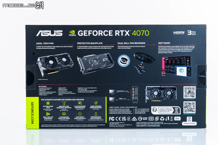 ASUS GeForce RTX 4070 Dual 顯示卡開箱實測 散熱造型雙重升級的效能小巨人