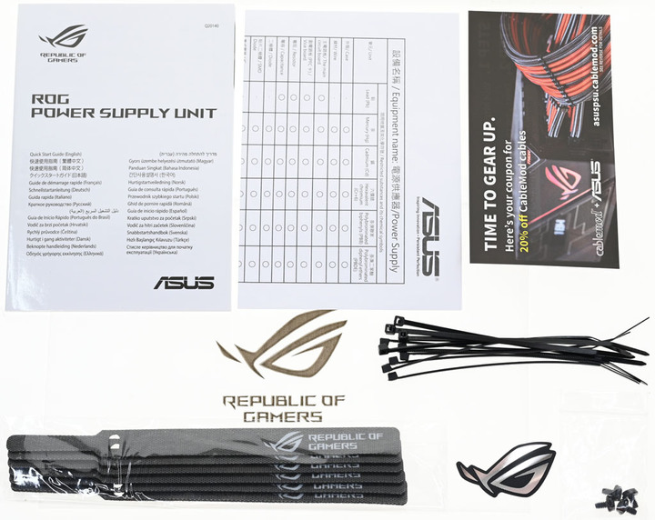 ASUS ROG STRIX AURA EDITION 850W金牌全模組化電源開箱