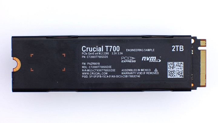 搶先體驗單條 12GB/s 的怪物，Micron Crucial T700 2TB，PCIe Gen5 x4 SSD