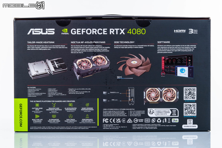 ASUS GeForce RTX 4080 Noctua OC Edition 顯示卡開箱實測 以驚人 4.3 Slot 身形達成冷靜高效能表現