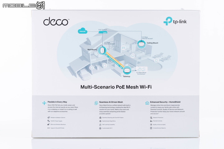 TP-Link Deco X50-PoE Mesh 無線路由器套組開箱試用 以壁掛安裝與 PoE 供電設計滿足大空間網路連線需求