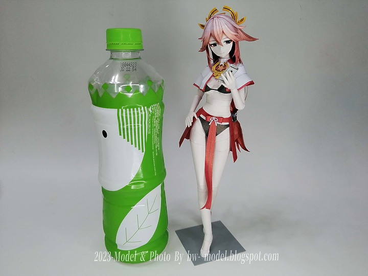 點我看大圖 原神 浮世笑百姿 八重神子 紙模型 製做 Genshin Impact Yae Miko ペーパークラフト