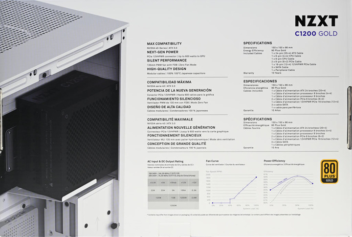 點我看大圖 NZXT C1200 GOLD 1200W金牌全模組化電源開箱