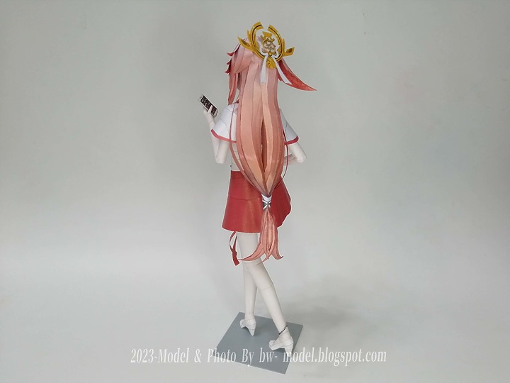 點我看大圖 原神 浮世笑百姿 八重神子 紙模型 製做 Genshin Impact Yae Miko ペーパークラフト