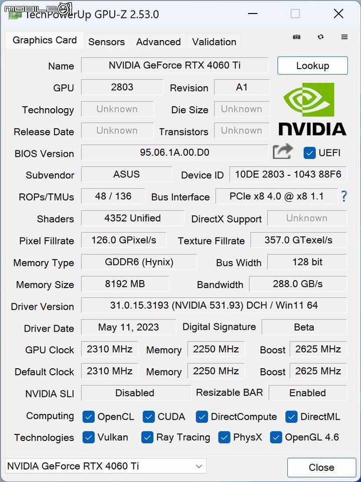 華碩 TUF GeForce RTX 4060 Ti O8G GAMING 顯示卡開箱實測 小顯卡裝大風扇真的有幫助?