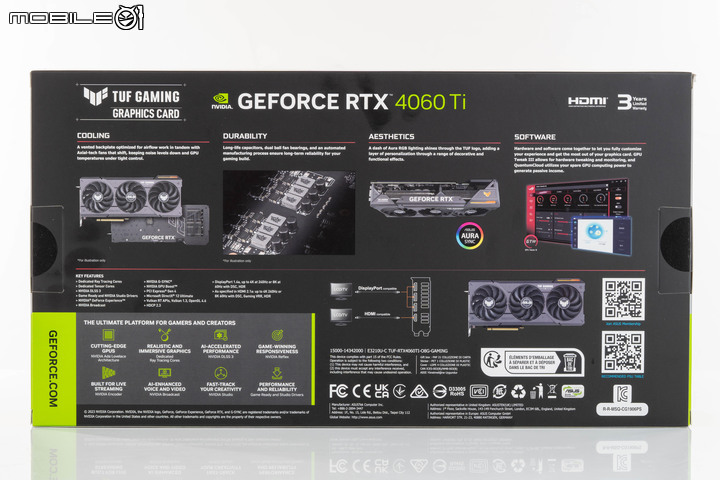 華碩 TUF GeForce RTX 4060 Ti O8G GAMING 顯示卡開箱實測 小顯卡裝大風扇真的有幫助?