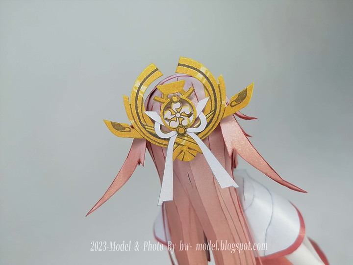 點我看大圖 原神 浮世笑百姿 八重神子 紙模型 製做 Genshin Impact Yae Miko ペーパークラフト