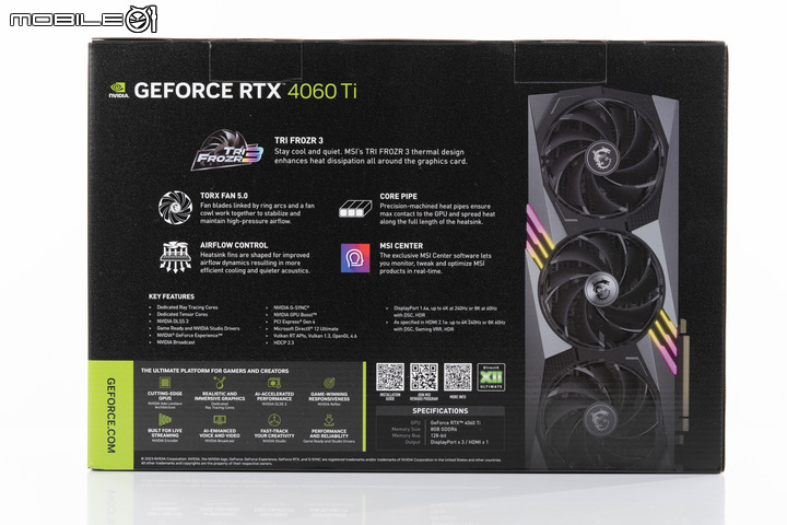 微星 GeForce RTX 4060 Ti GAMING X TRIO 8G 顯示卡開箱實測 以大開口散熱提供更高運作效能