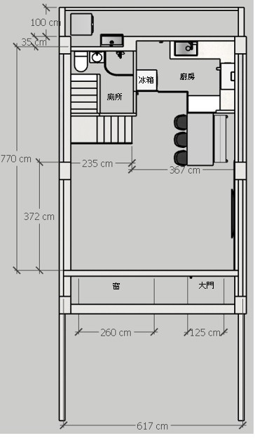 【請益】6米面寬透天1F規劃