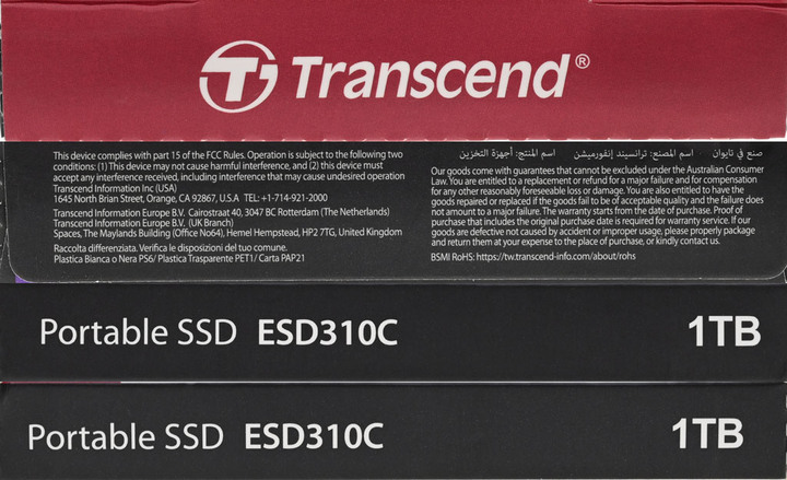 點我看大圖 創見Transcend ESD310C雙頭外接式1TB SSD開箱