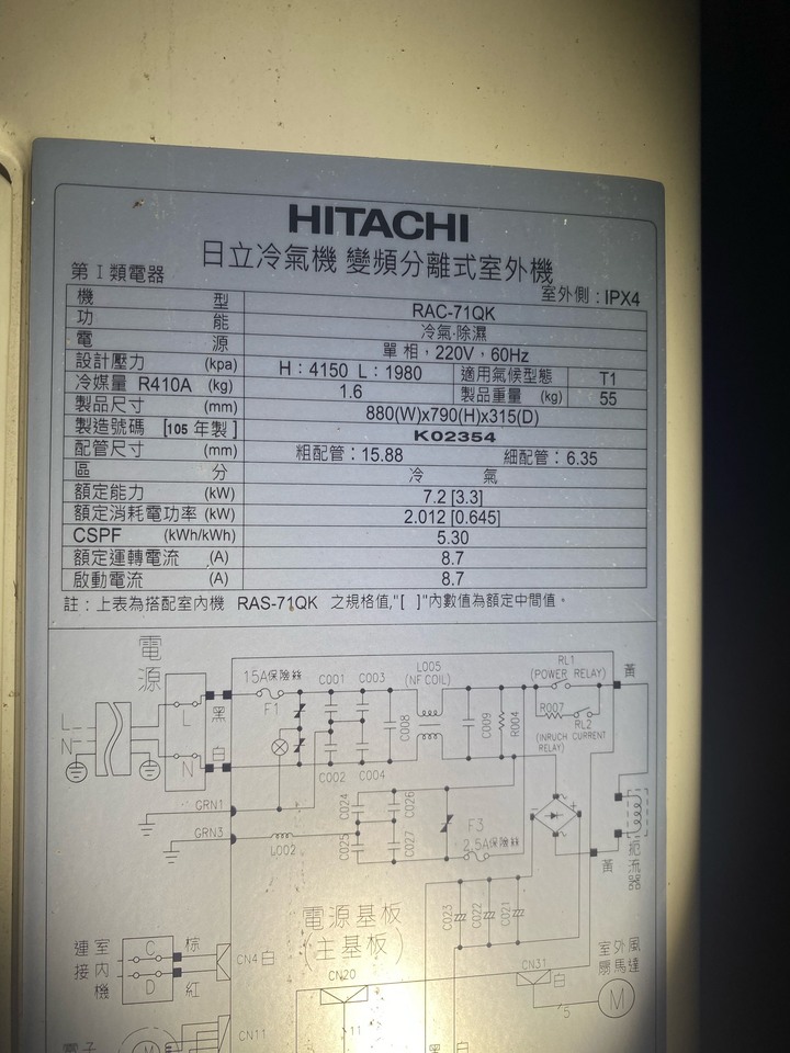 冷氣推薦（2個月2000度）一年後結案