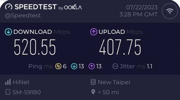 中華雙向500M x 2G/1G，WiFi上傳速度..跑不滿500M..轟趴立體聲干擾