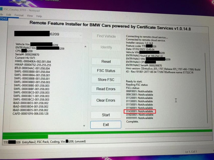 DIY 使用Feature install 開啟BMW 原廠Entrynav2 Carplay FSC 143