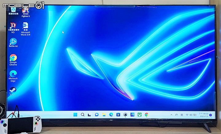 [測試] 用ROG ALLY + 70吋電視打文件感想 XD