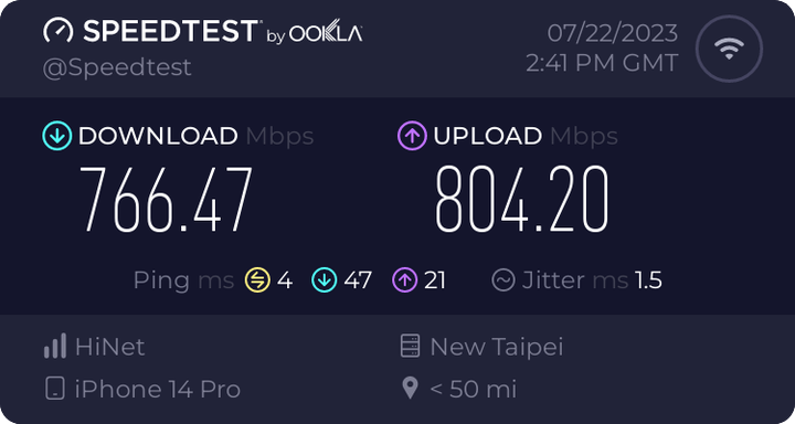 中華雙向500M x 2G/1G，WiFi上傳速度..跑不滿500M..轟趴立體聲干擾