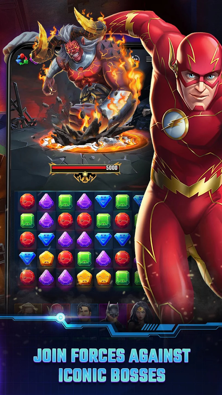 《DC Heroes & Villains: Match 3》DC 英雄與惡棍 史詩般的三消角色扮演超級英雄遊戲 | 招募和收集超過 60 個 DC 角色 釋放您最喜愛的DC傳奇人物