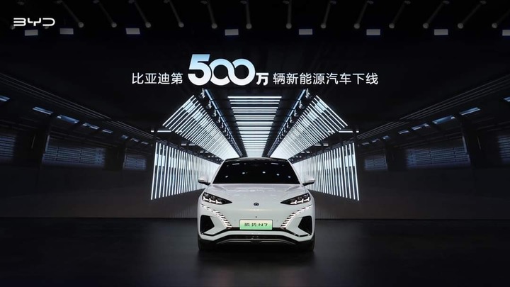 被唱衰的同時 比亞迪第500萬輛新能源車下線