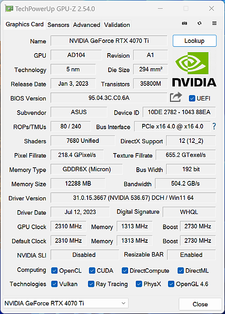 點我看大圖 黑金風正常體積 ASUS ProArt RTX™ 4070 Ti OC 開箱