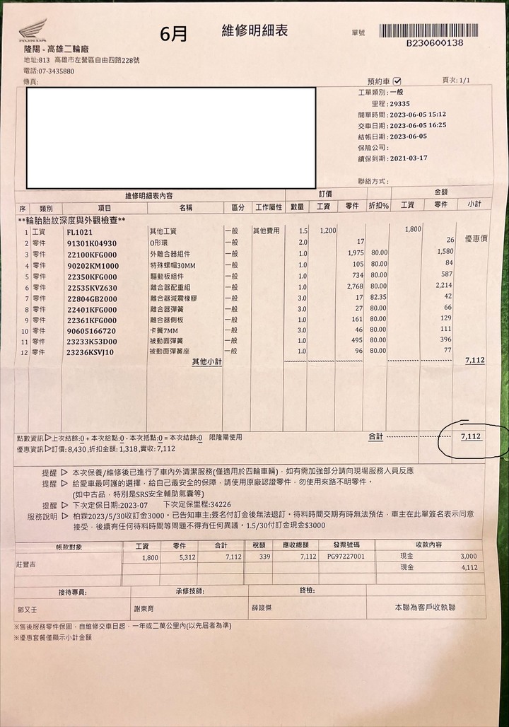 Honda 高雄重機維修分享 (爛) 8/25 更新