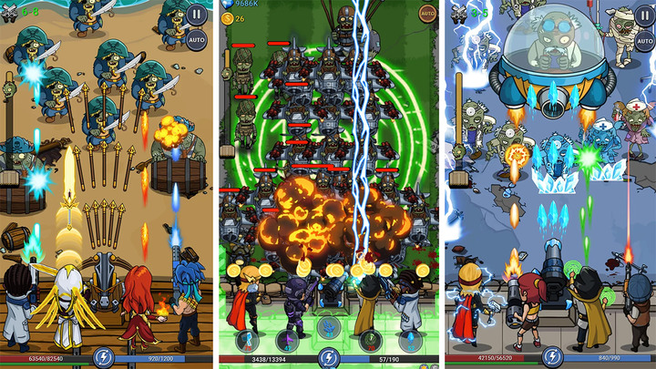 《Zombie War Idle Defense Game》殭屍戰爭 喪屍末日 建造避難所 組建傳奇英雄 保護文明 | 自動放置塔防 完成任務 收集金幣、鑽石 升級武器、英雄和砲塔