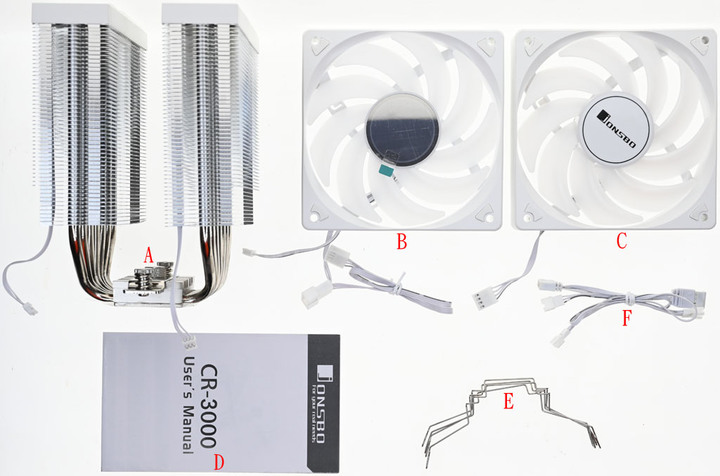 JONSBO喬思伯CR-3000 ARGB版白色款散熱器簡介及測試